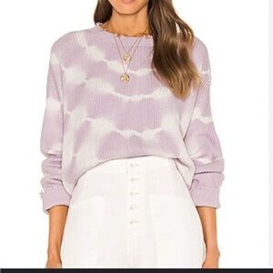 Pistola Eva Distressed Cropped Crew Neck   Sweater NWTs in Wisteria